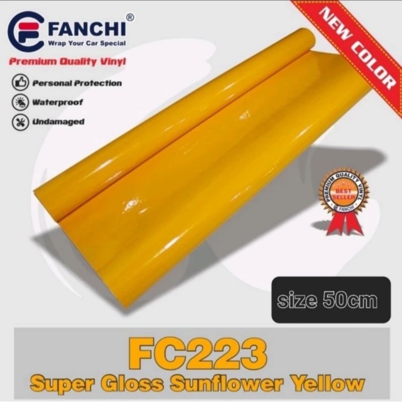 ROLL Sticker Fanchi FC223 Super Gloss Sunflower Yellow 50cm × 8,5m ROLL