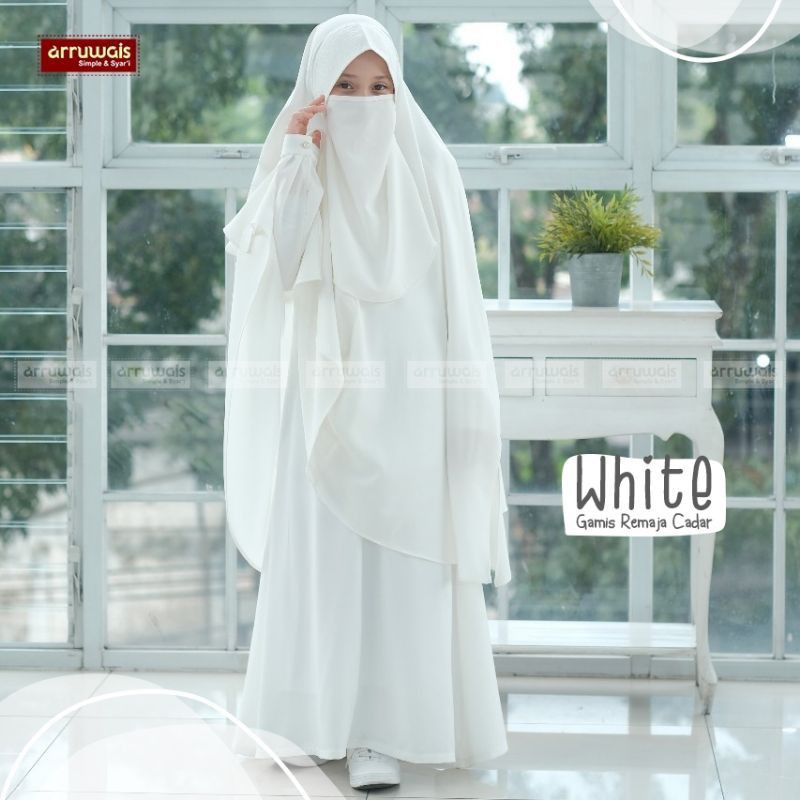 GAMIS REMAJA ANAK PEREMPUAN 9 - 12 TAHUN / GAMIS HITAM PUTIH POLOS / BUSANA BAJU MUSLIM ANAK PEREMPU