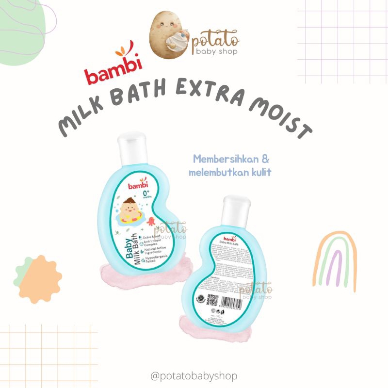 Bambi Baby Milk Bath Extra Moist - Sabun Bayi Bambi