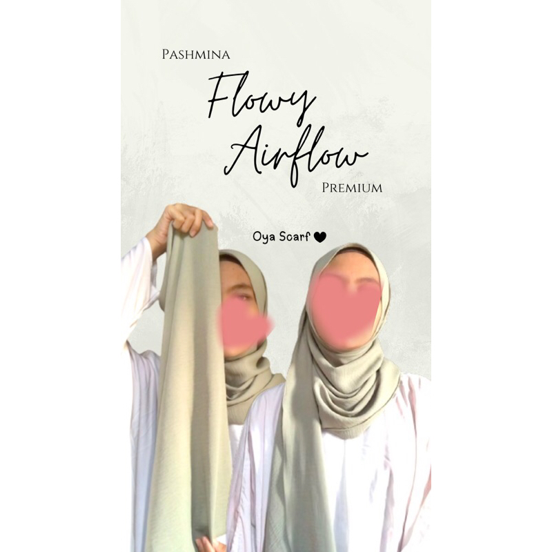 Pashmina Flowy Fateema Oya Scarf-Pashmina Airflow Premium by oyascarf-Airflow Pashmina-Crinkle Airfl