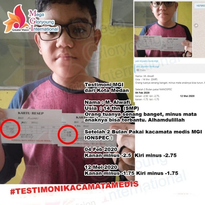 Kacamata Medis NanoSpec M91 MGI Batu Germanium, Infra merah jauh (FIR), Nano Silver, Batu Tourmaline