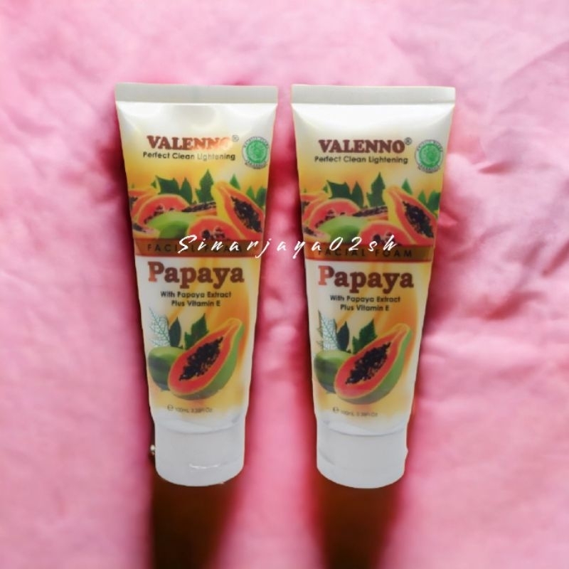 VALENNO FACIAL FOAM PAPAYA ORIGINAL BPOM