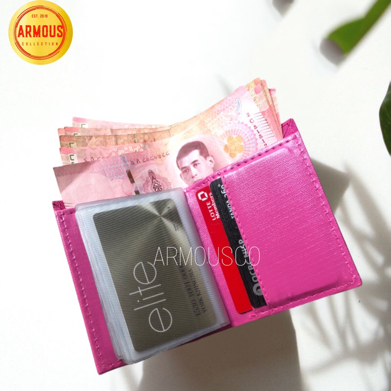 DOMPET KARTU CARD HOLDER + SLOT UANG KULIT SINTETIS ELEGAN EDISI INDONESIA