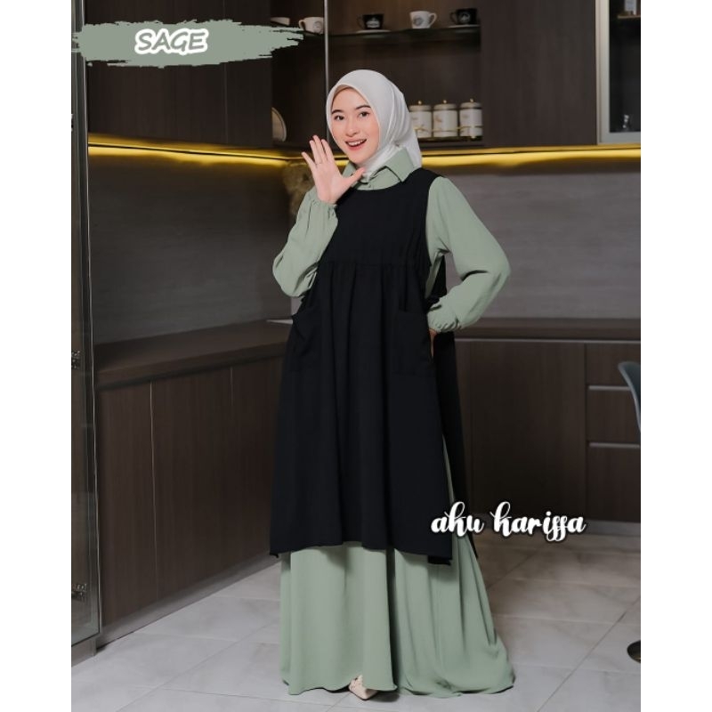 NEW AMIRA AKU KARISSA dress wanita long vest cantik ootd korea style hangout muslim terbaru gamis new serian