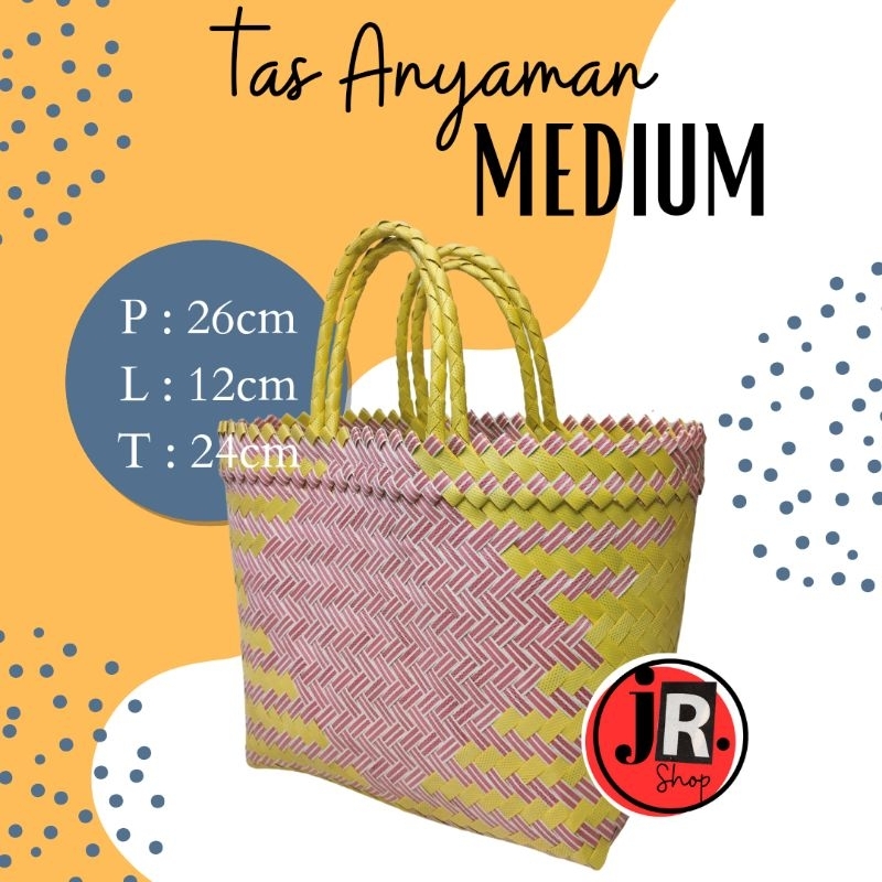 TASANYAMANJR.SHOP - Tas anyaman lurik TANGGUNG/MEDIUM / Tas sembako/ Tas Hampers/ Tas souvernir/ Tas belanjaan/ Tas pasar/ Tas anyaman plastik serbaguna kuat awet dan tahan lama