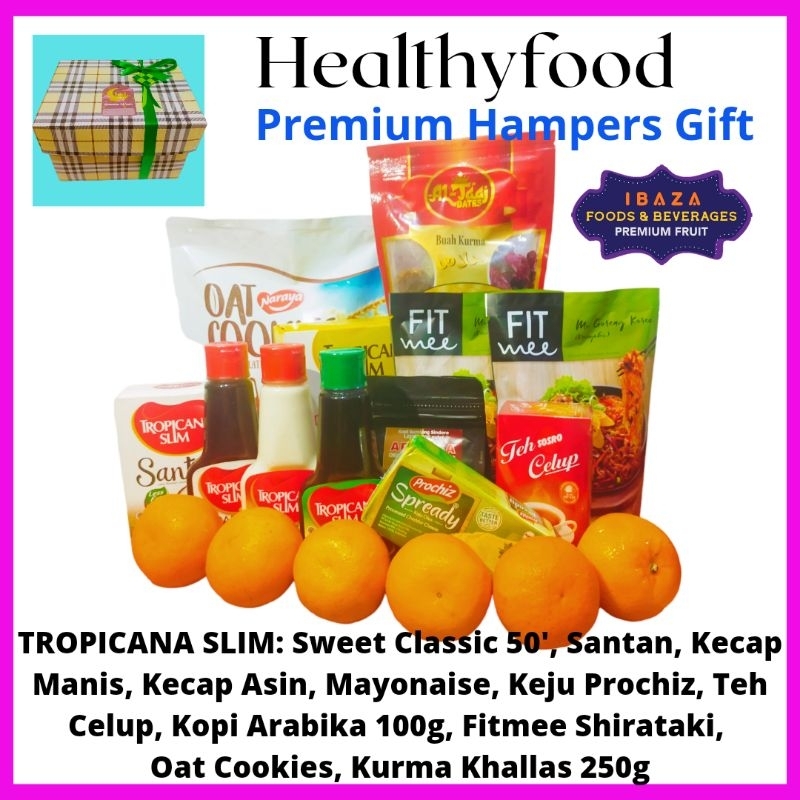 

Hampers Healthy Food Series 395 Tropicana Slim, Shirataki, Oat Cookies, Kurma dan Buah Jeruk Mamdarin