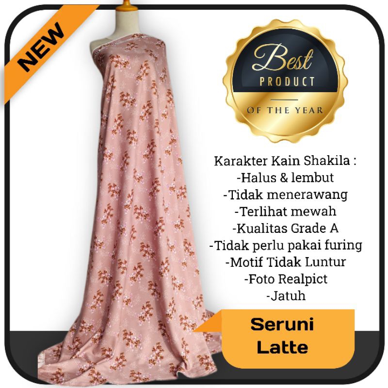 Kain Shakila Premium motif Seruni harga persetengah meter