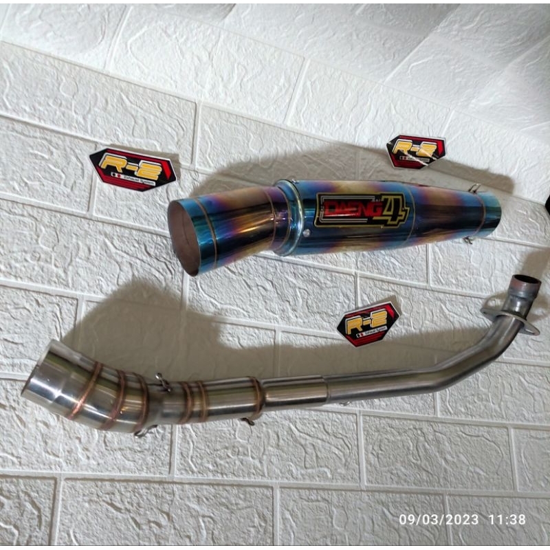 knalpot Daeng 4 bluemoon jupiter vega smash shogun karisma blade revo inlet 50