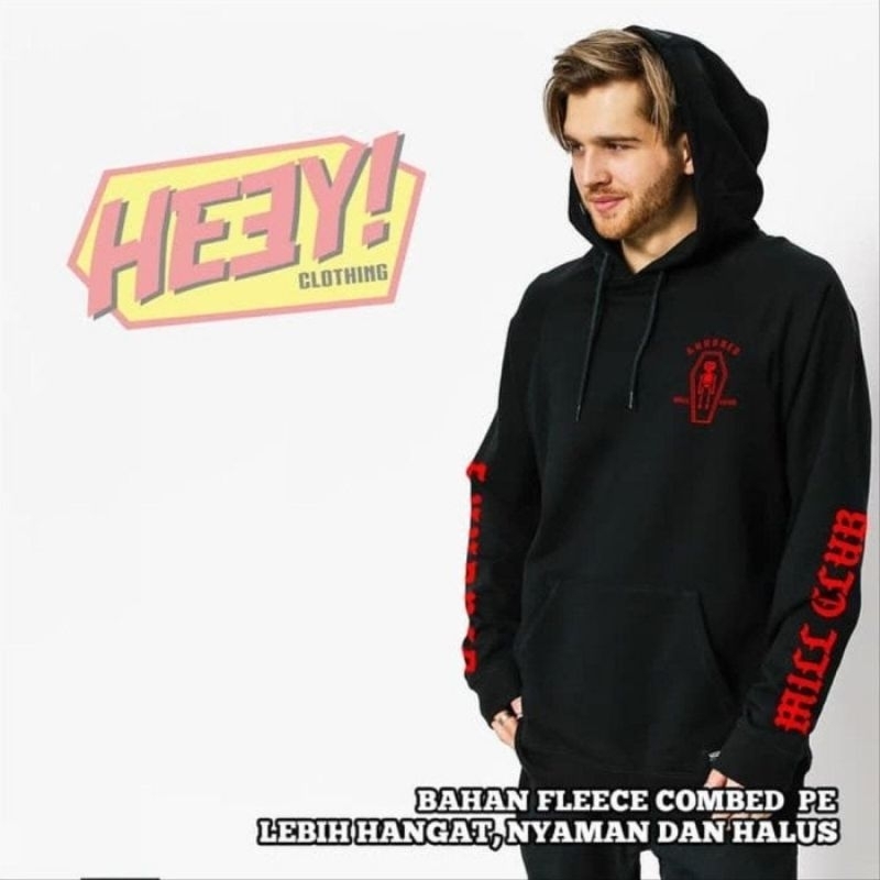 HOODIE PEWDIEPIE 100 Million Club MERCH LONG SLEEVE / hoodie lengan panjang hitam embroider merah