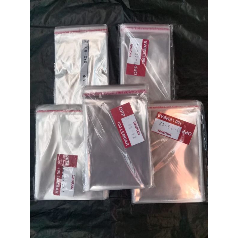 

Plastik OPP, Plastik Lem Uk. 6x10, 6x12, 7x10, 7x12, 8x10, 8x12, 9x12, 10x10, 10x11, 10x22, 11x11, 11x12