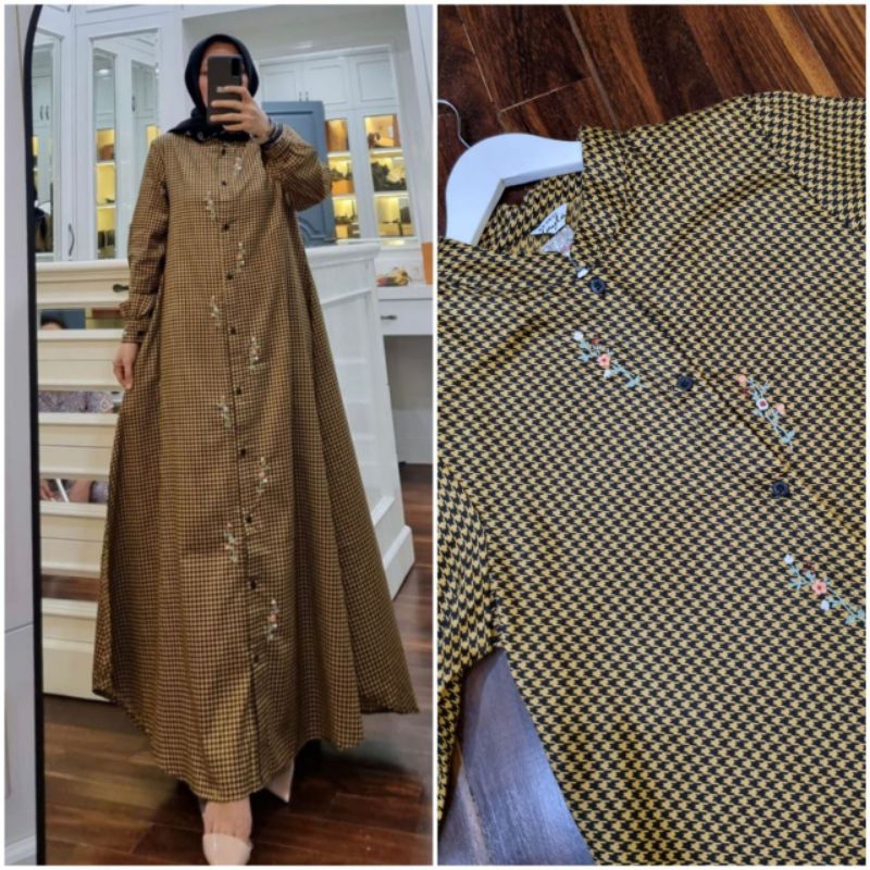 New Gamis kotak bordir kayla