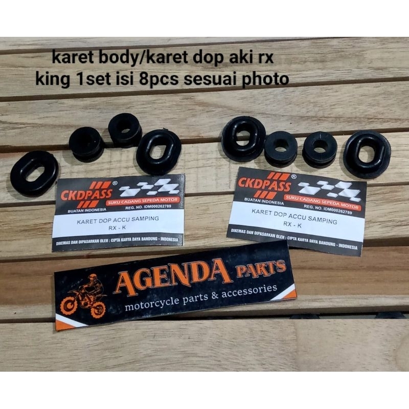 karet body/karet dop aki rx king 1set isi 8pcs sesuai photo