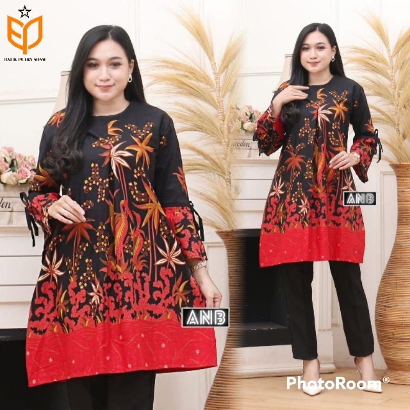 Tunik batik baju batik wanita jumbo ld 120 atasan batik wanita modern