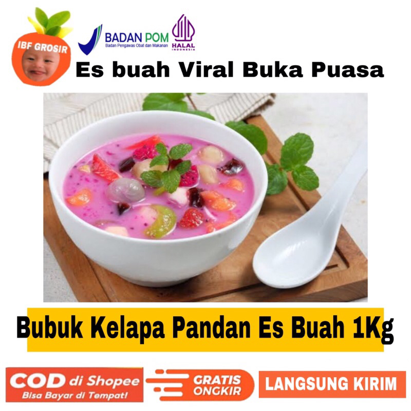 

Bubuk Es Buah Viral Buka Puasa Ramadhan Terlaris 1Kg Bubuk Minuman Es kelapa pandan es teler Es Doger Alpukat mangga Strawberry durian Lemon melon Lecy Tea anggur Blueberry