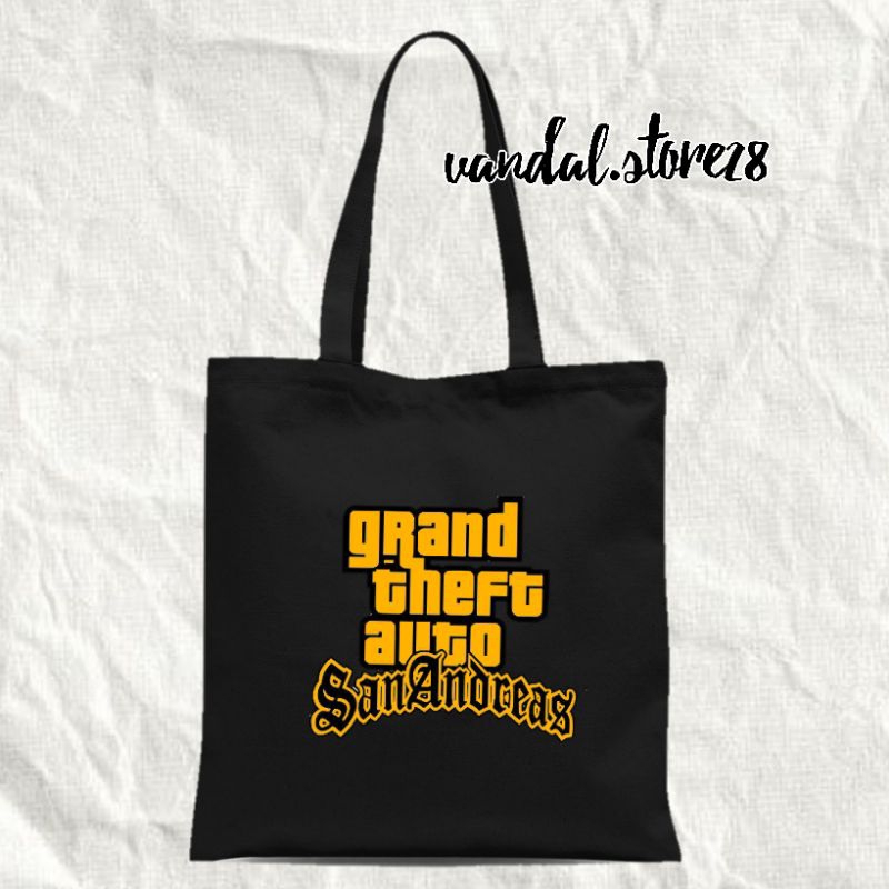 TOTEBAG KANVAS GTA SAN ANDREAS /TOTEBAG /TOTEBAG WANITA /TOTE BAG TOTEBAG TAS MURAH