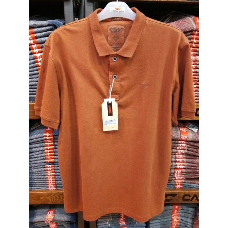 Cardinal casual original mens polo shirt  EAPAR00197P 10B kaos kerah pria lengan pendek orange