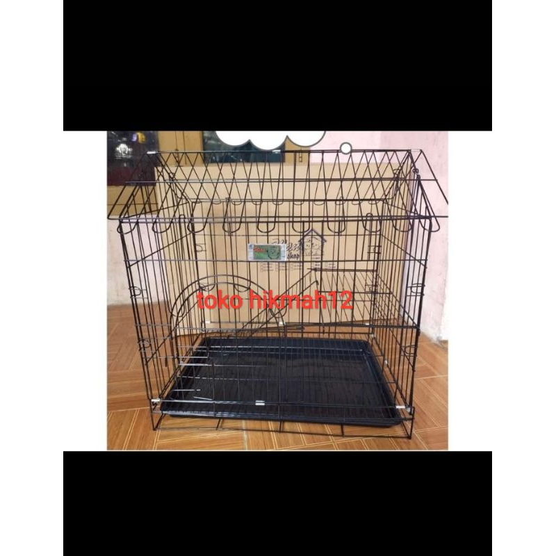 KANDANG KUCING 2 TINGKAT MODEL RUMAH PINTU MODEL BULET