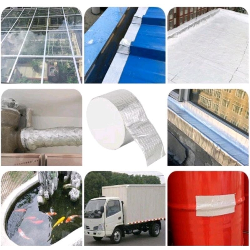 LAKBAN ANTI BOCOR 3M 5M / LAKBAN ALUMINIUM FOIL BUTYL WATERPROOF 3 METER 5 METER / LEM ANTI AIR ALUMINIUM TAPE SERBAGUNA