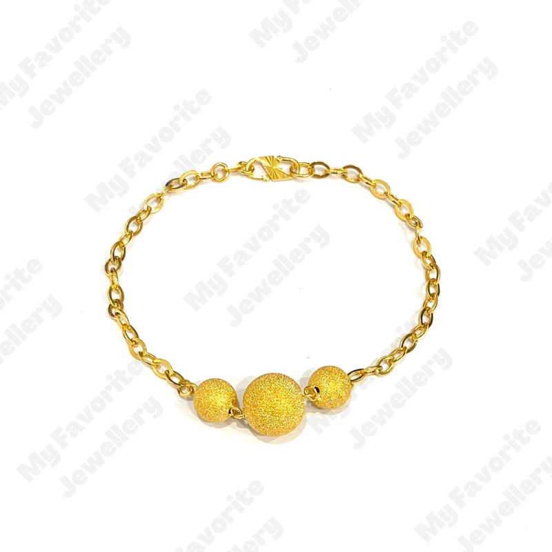 Gelang Terbaru Model Fancy Bola Pasir Emas Asli Kadar 875