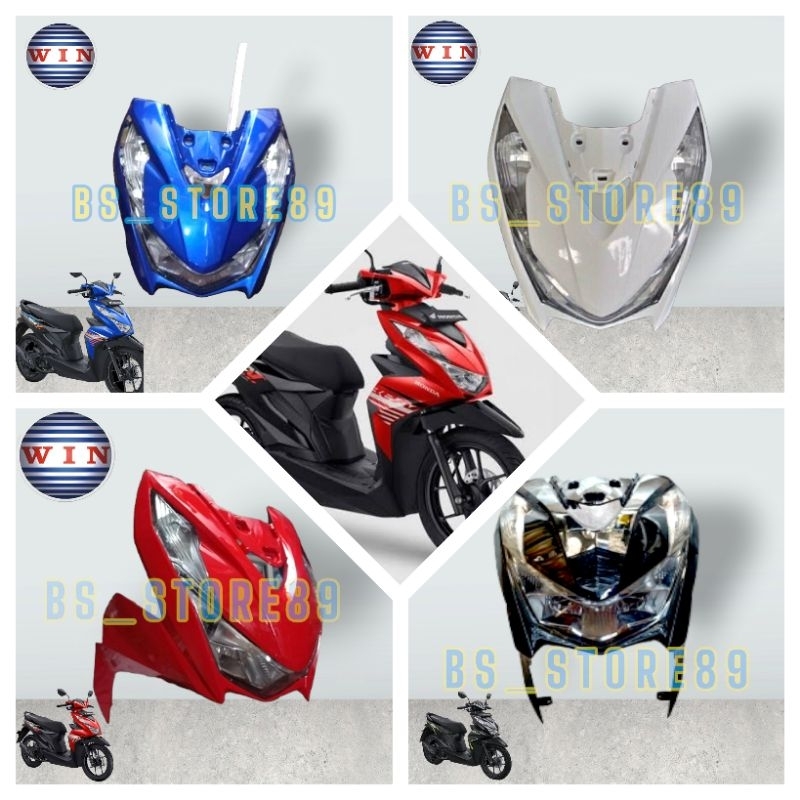 TAMENG DEPAN FULL SET HONDA BEAT NEW LED DELUXE K1A  2020 2021 2022 2023 |  PANEL DEPAN FULSET HONDA BEAT NEW K1A | COVER LAMPU DEPAN HONDA BEAT K1A 2020 2021 2023 2022 | WIN