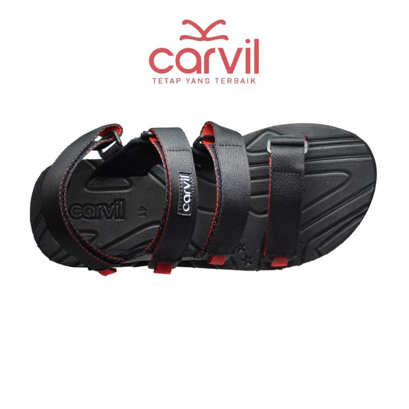Sendal Gunung Carvil Pria Dewasa Remaja Sandal Outdoor Cowok Original Ori Cowo Trisula GM Black Red