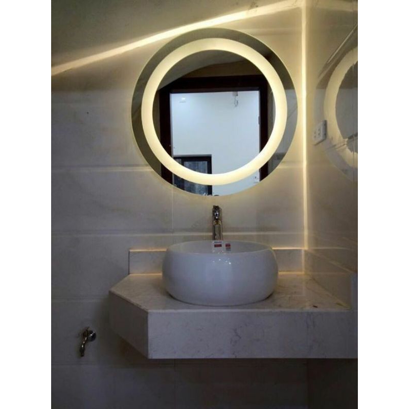 Cermin Lampu Led  Aesthetic Mirror Cermin Gantung Bulat D40 Ring