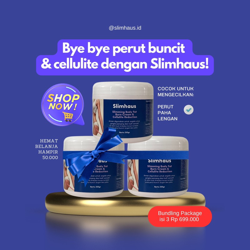 (BUNDLING) GEL PELANGSING PENGHANCUR LEMAK - Burn Fat Cream & Cellulite Reduction Slimhaus 250gr