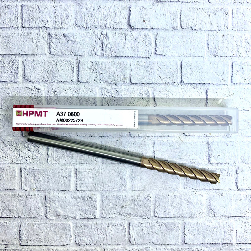 Endmill 6 x 100 mm long carbide HRC60 merk HPMT baru Endmill 6x100 mm