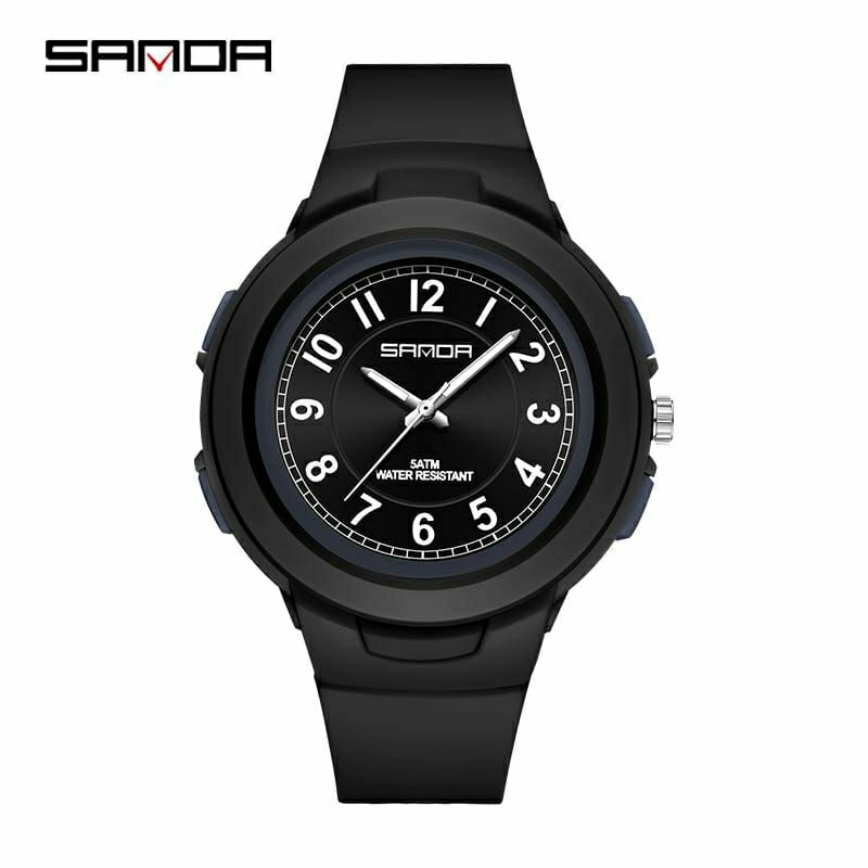 JAM TANGAN SANDA 6095 Jam Tangan Wanita Analog Sport Tali Rubber Anti Air