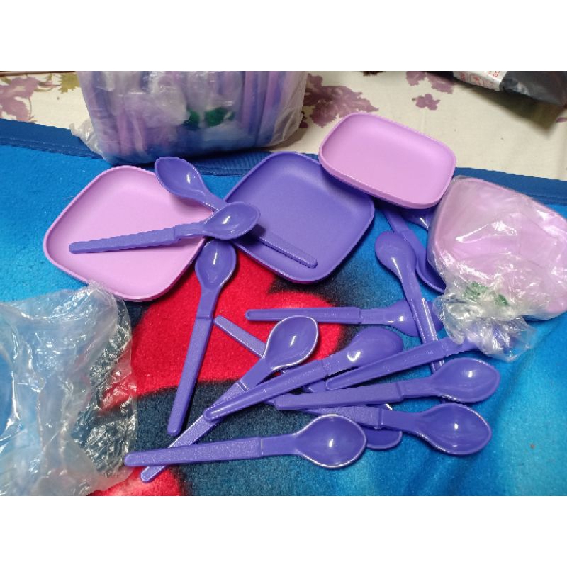 MINI STACKING PLATE TUPPERWARE UK.10CMx10CM FREE SENDOK+MELON SCOOP TUPPERWARE ( PIRING KECIL / PIRI