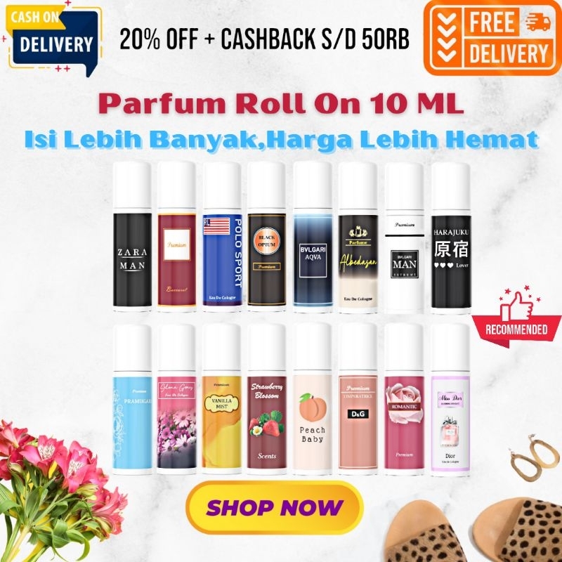 PARFUM ROLL ON 10 ML PREMIUM NON ALKOHOL / PARFUM /MINYAK WANGI WANITA / PRIA ROLL ON 10 ML TERMURAH