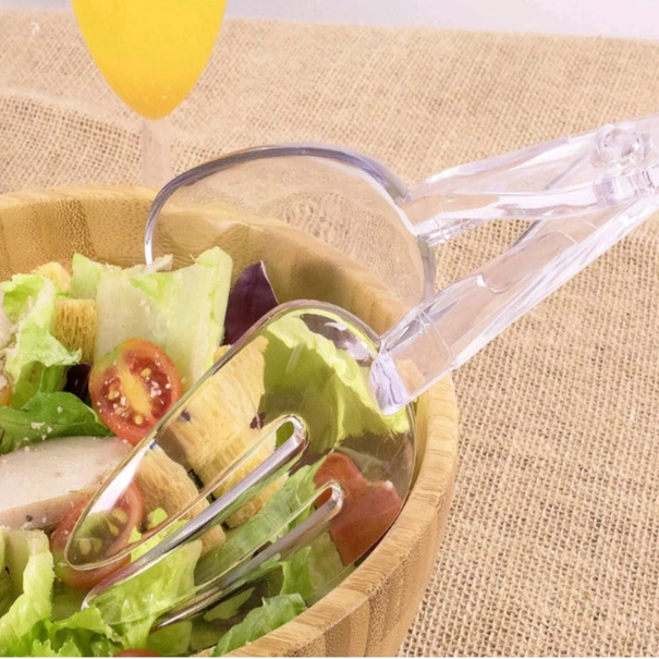 TANG SALAD PLASTIK BENING, SENDOK GARPU PENJEPIT PRASMANAN SAYURAN SALAD, SENDOK SALAD