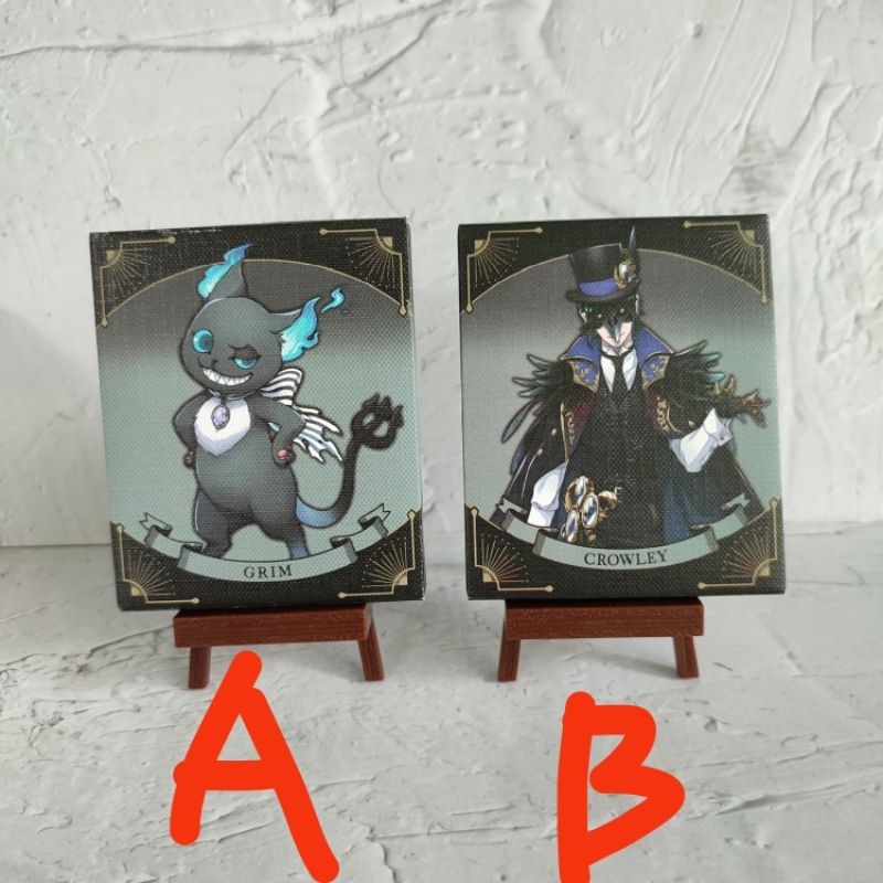 official merch twisted wonderland crowl grim mini canvas & stand