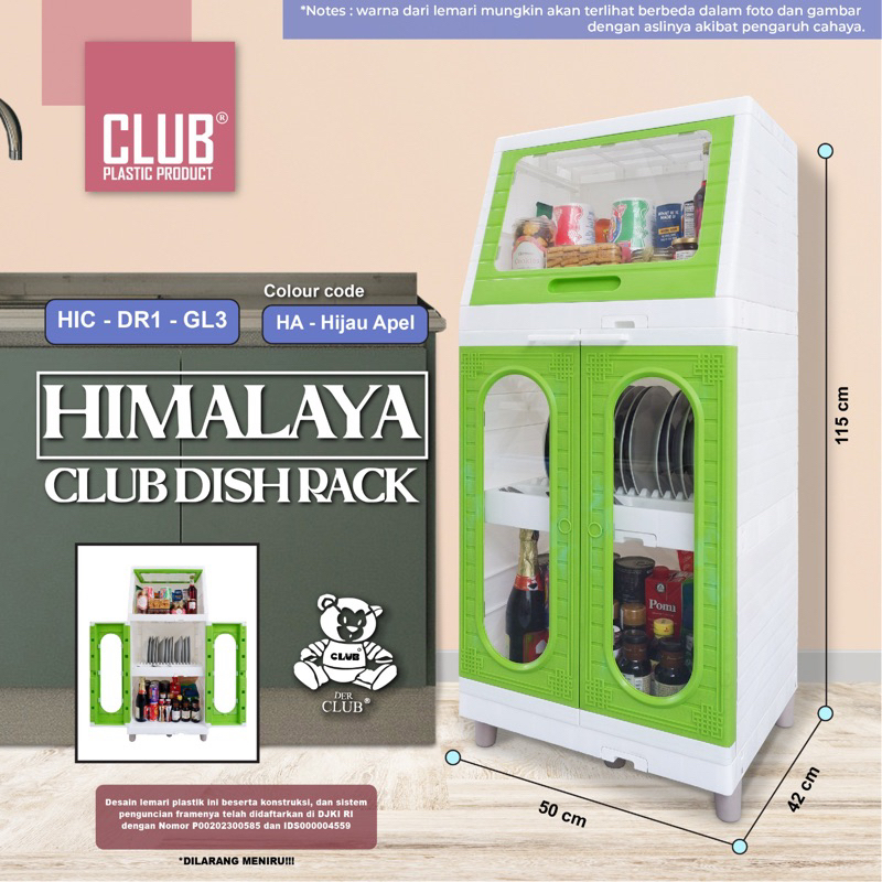 Lemari Piring Kaca Rak Piring Jumbo CLUB Dishrack HIMALAYA 3 Susun