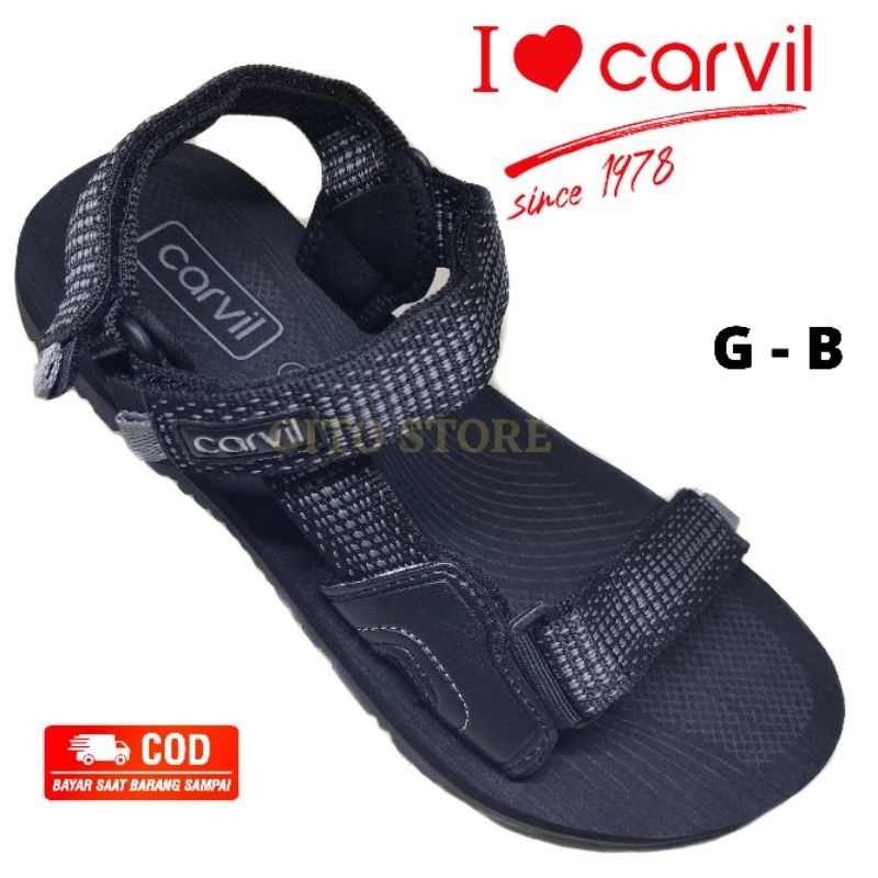 Carvil - Sandal Gunung Pria Carvil Original Sendal Gunung Cowok  Dewasa Outdoor Ringan Awet