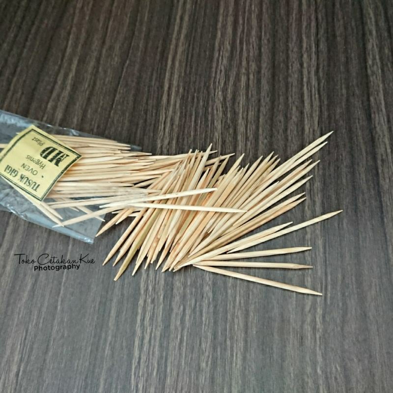 Tusuk Gigi/Tusuk Daun Pisang Bahan Kayu bambu 2ujung Lancip