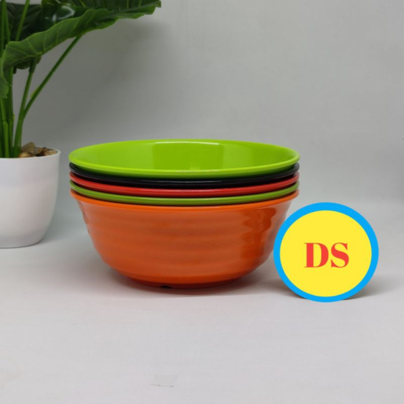 (6 PCS) TERMURAH Mangkok Melamin 1/2 Lusin 6 Inch - Golden Flyng Fish W0601