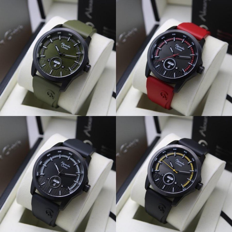 JAM TANGAN PRIA ALEXANDRE CHRISTIE AC 6656 AC6656 RUBBER ORIGINAL