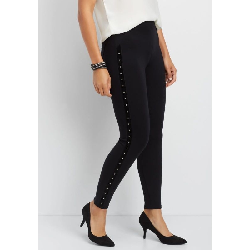 Mau** black studed pants