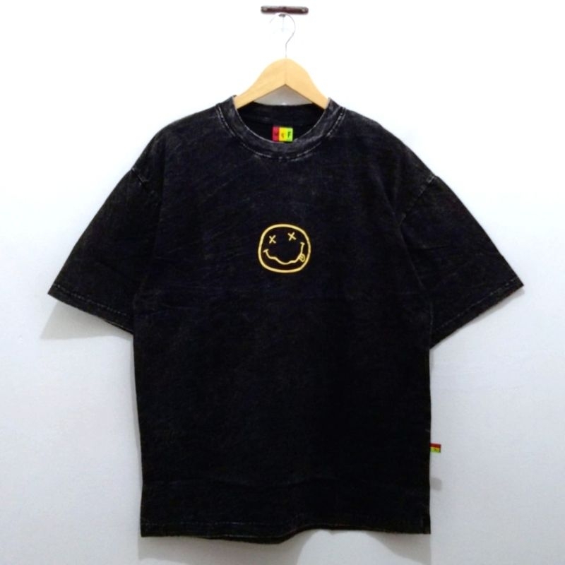 Kaos Baju Nirvana nevermind logo Rambow T-shirt Tie dye oversize