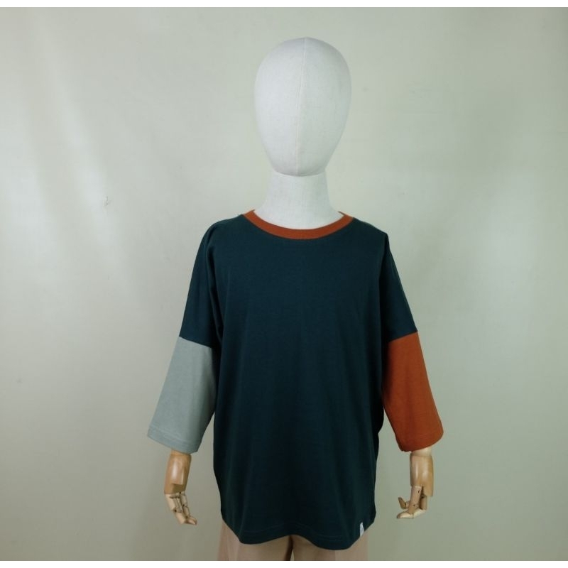 Kaos Anak Raglan Oversized Musa Colorblock warna warni untuk anak tanggung 11 12 13 14 tahun laki dan perempuan bahan kaos katun combed 30s