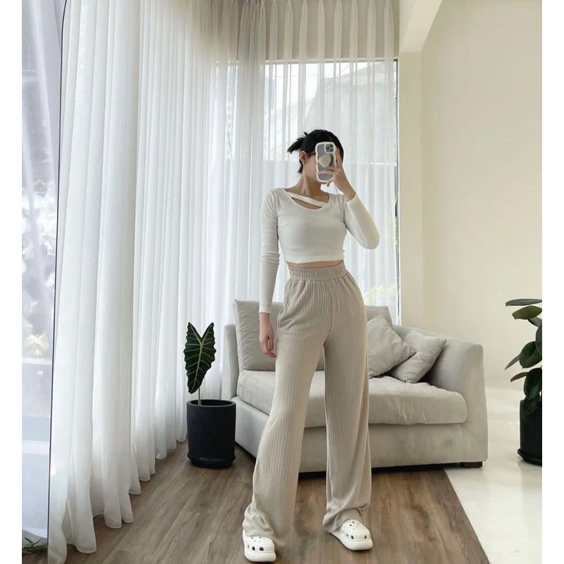 KULOT KNIT HIGHWAIST JUMBO CELANA KULOT KNIT HORNET PREMIUM KULOT RAJUT WANITA