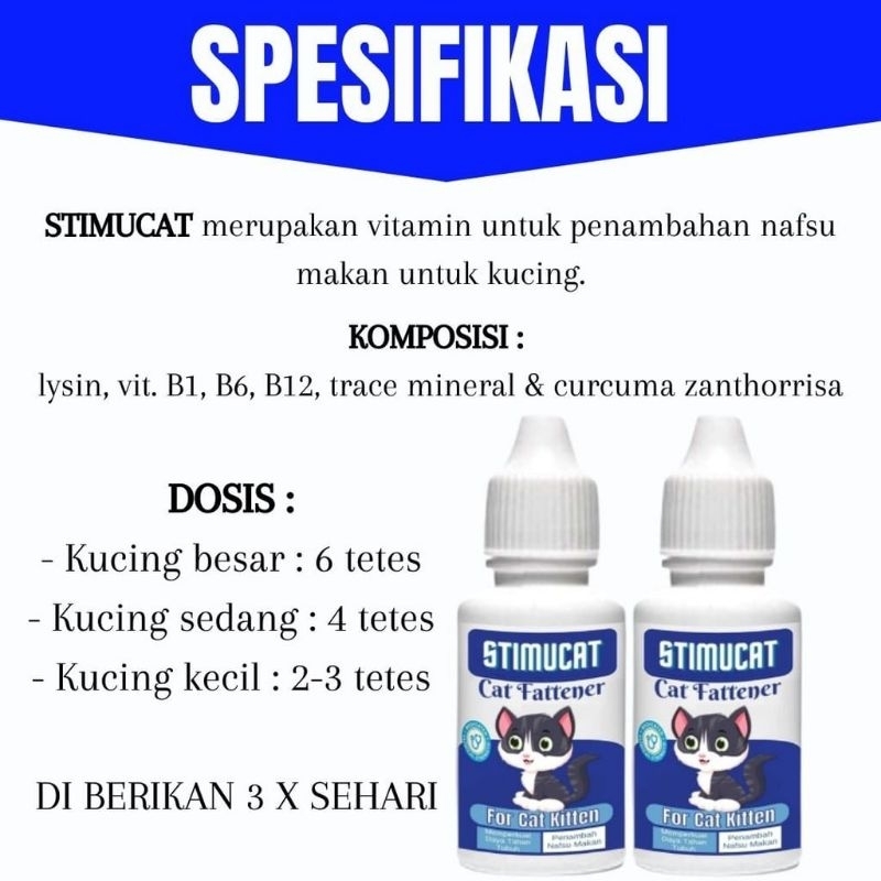 Penambah Nafsu Makan Kucing Anjing Vitamin Penggemuk Hewan Kucing Shaestore15