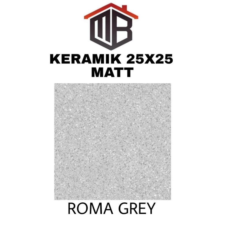 Keramik kamar mandi 25x25 Asia tile Roma grey kw2