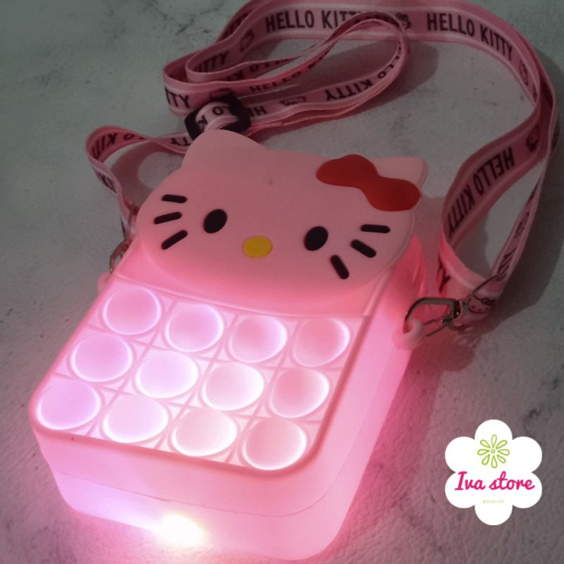 Tas selempang hello kitty LED size mini bisa menyala