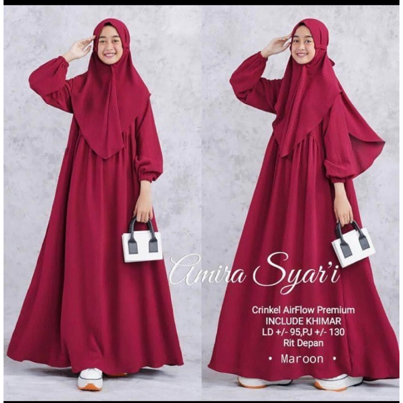 AMIRA DRES - FREE HIJAB - UKURAN S-M - PAKAIAN WANITA - BISA COD