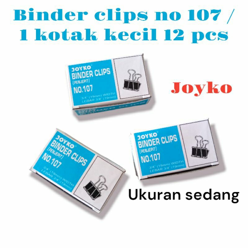 

BINDER CLIPS NO.107 (PENJEPIT KERTAS) JOYKO