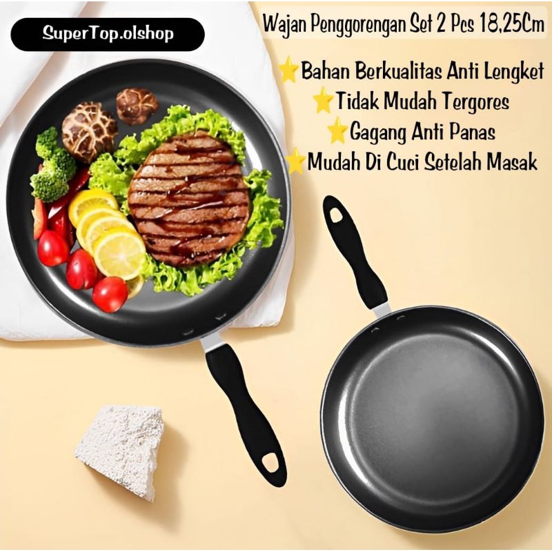 Fry Pan Wajan Penggorengan Anti Lengket 18cm 25cm⭐ SuperTop.olshop⭐