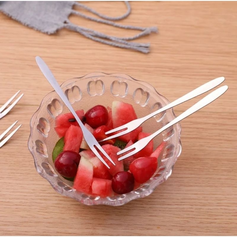 Garpu Buah Stainless / Garpu Kue Dessert Besi Fruit Fork Stainless