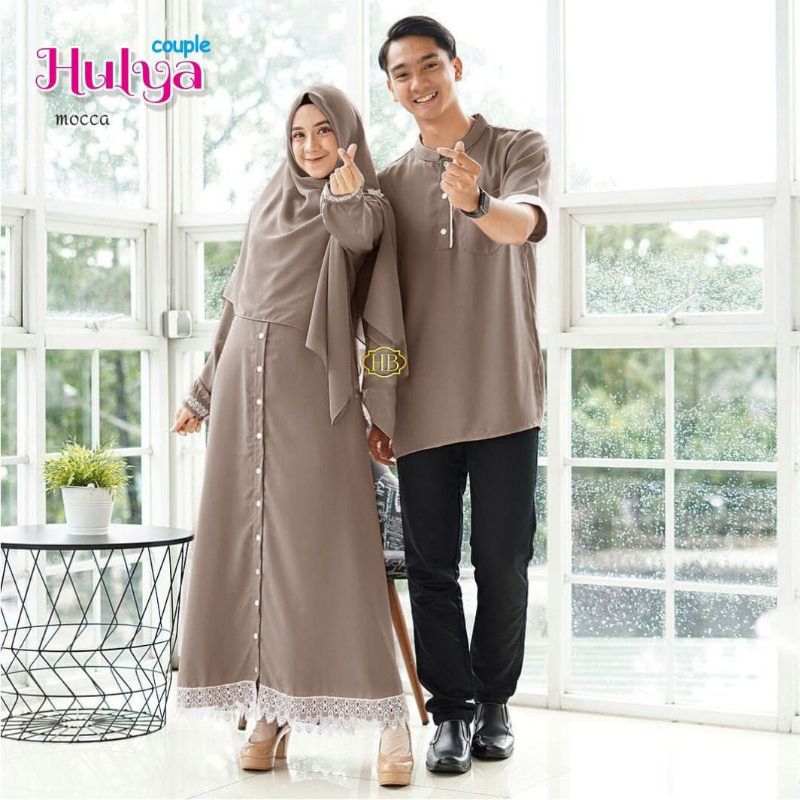 HULYA COUPLE LEBARAN BUSANA MUSLIM EID IED SERIES WARNA MOCCA/ABU/HIJAU BOTOL/HIJAU TOSCA SAGE MINT 